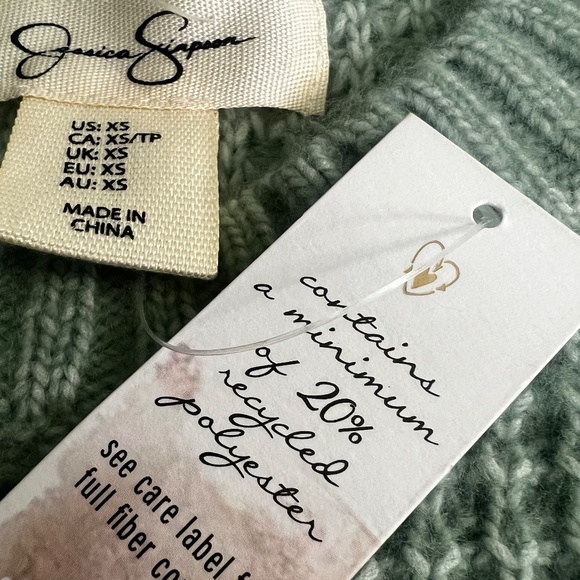 Preppy [Jessica Simpson] Darling Light Green Ribbed Knit NWT Sweater Vest | XS - Picture 5 of 12